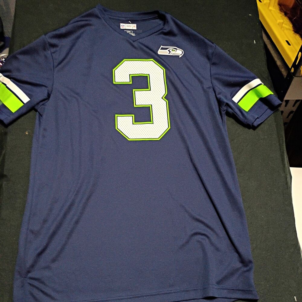 NFL Team Apparel Seattle Seahawks Russell Wilson #3 NFL Football Jersey, L, Blue